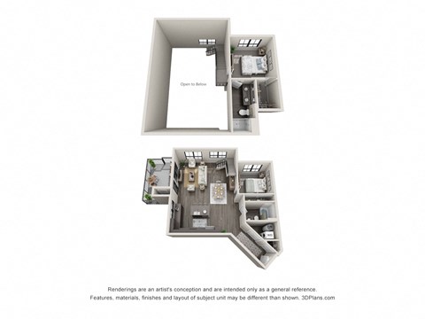 2 bed 2 bath floor plan G at 5300 Centre, St. Peters